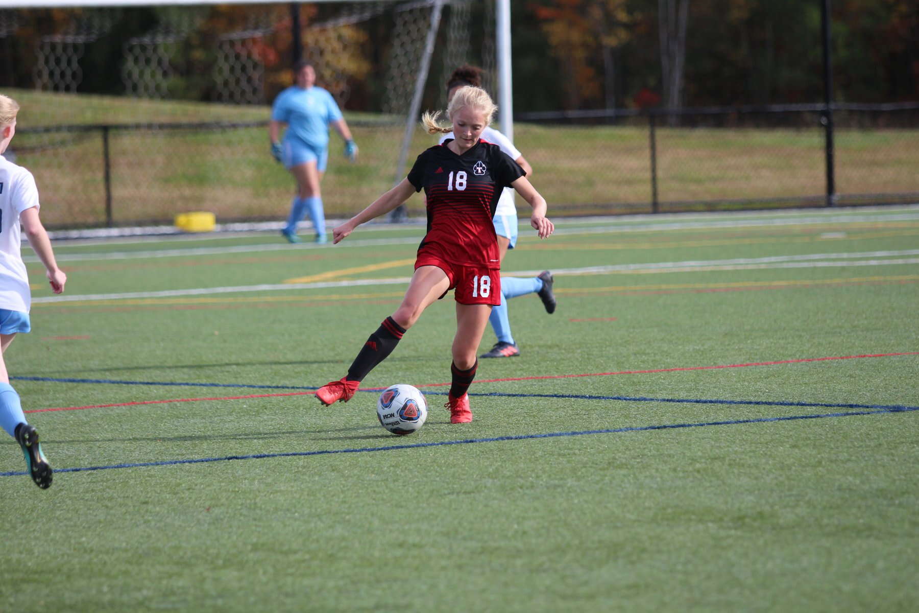 Thomas College soccer action shot 