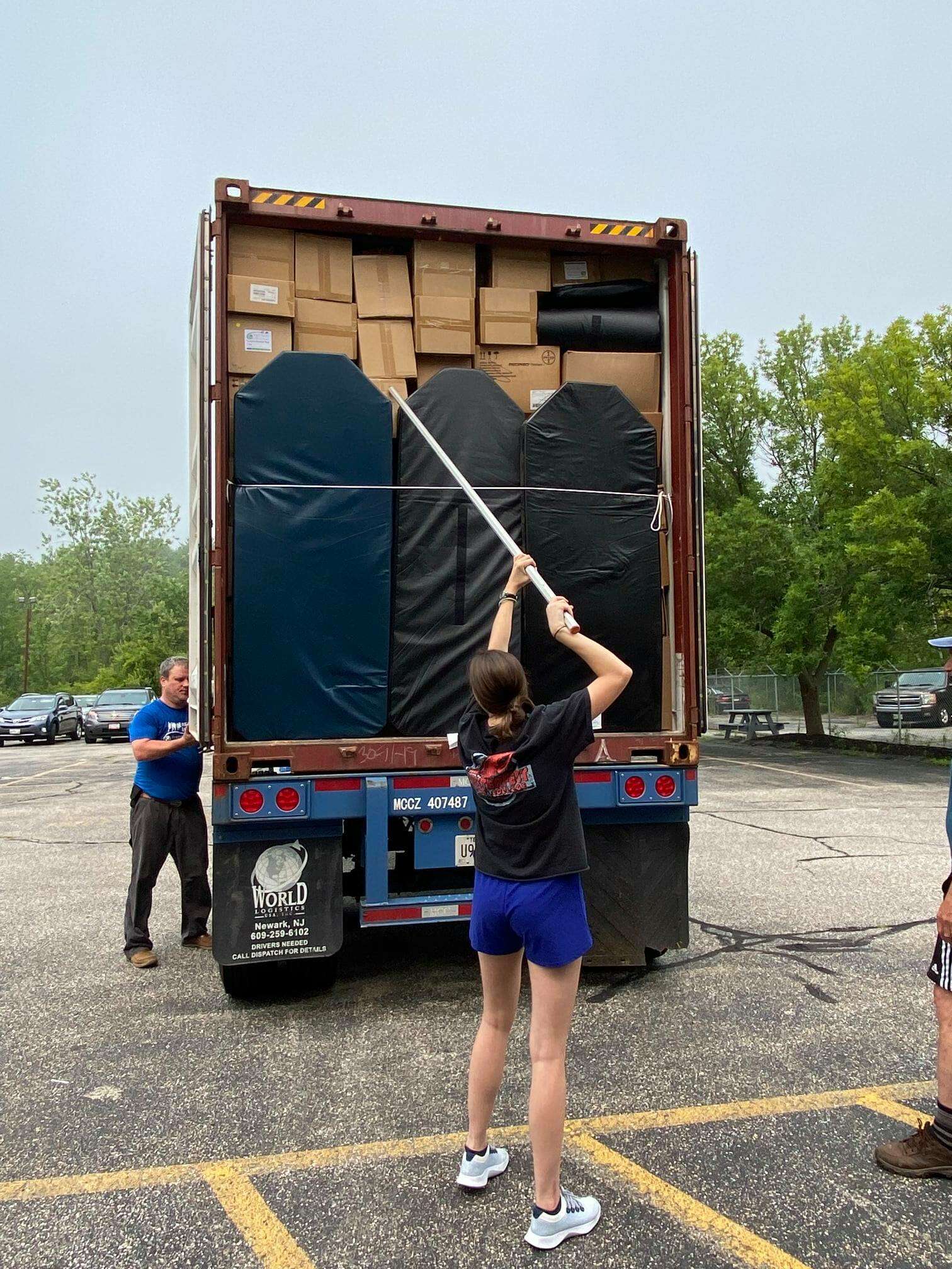 truck with boxes