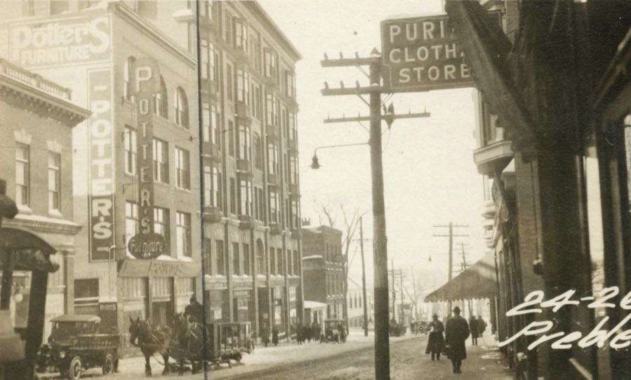 old photo buildings horses