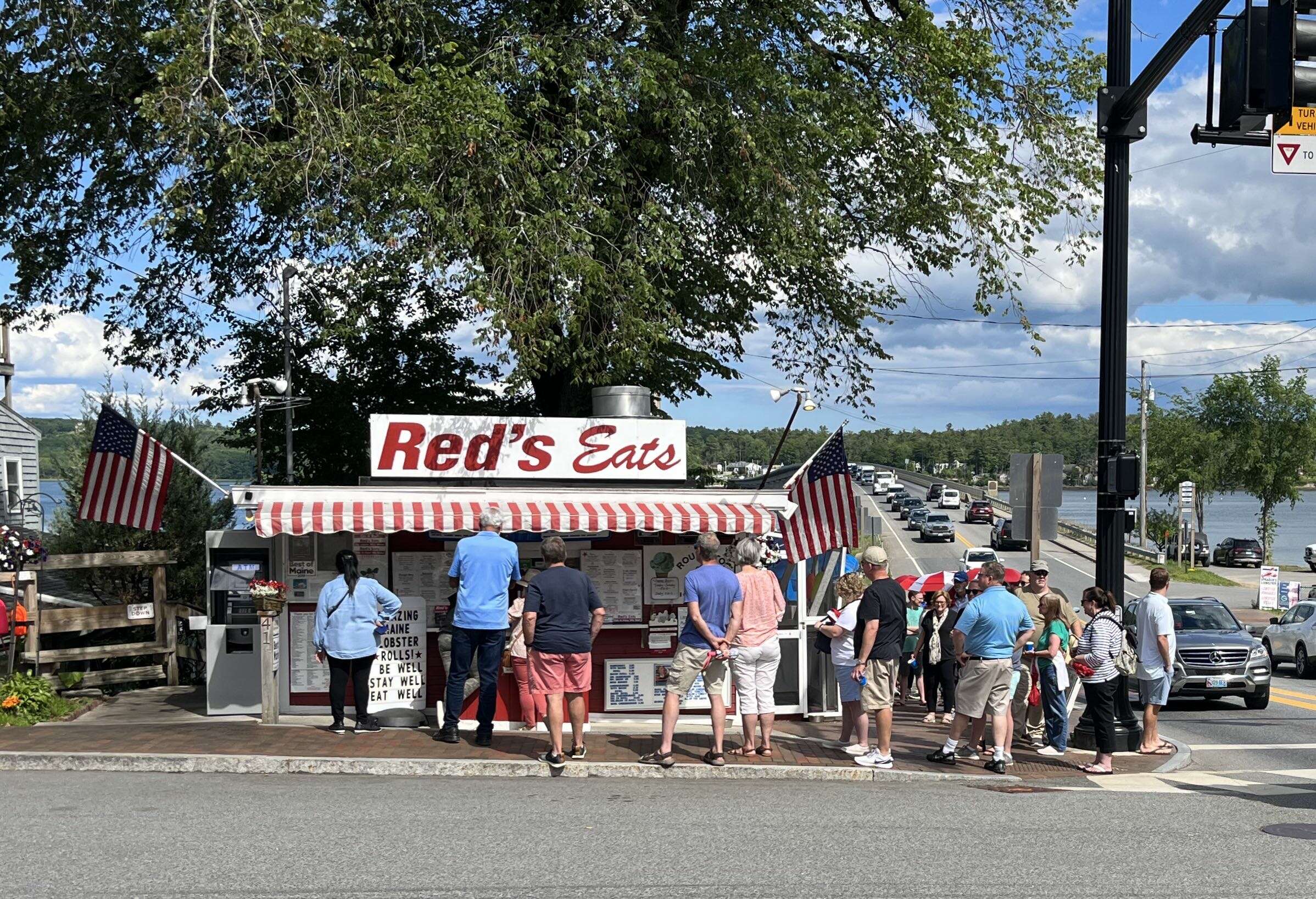 eatery and people on street