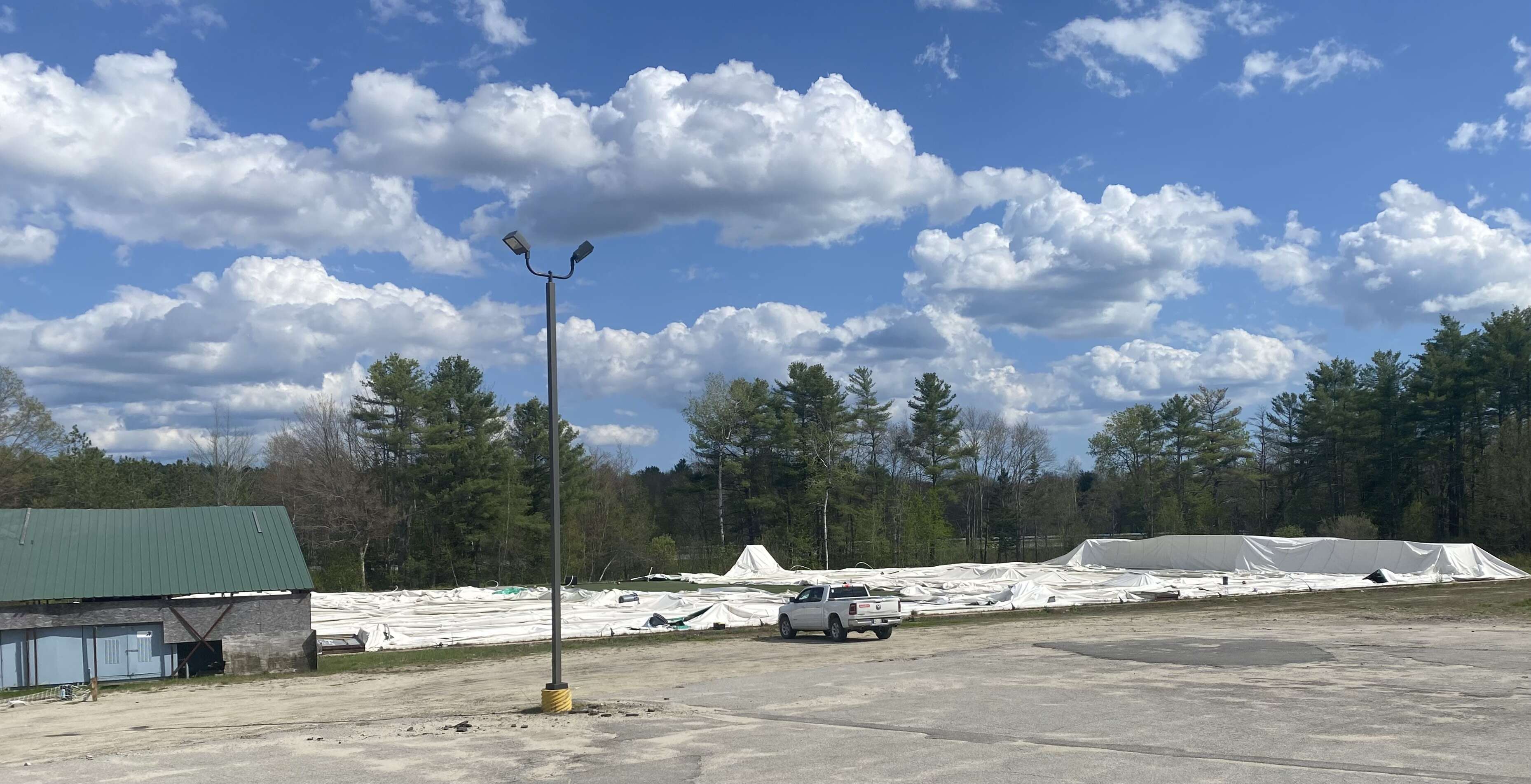 desolate field and parking lot