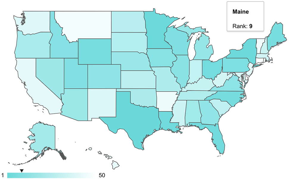 WalletHub map of U.S.  