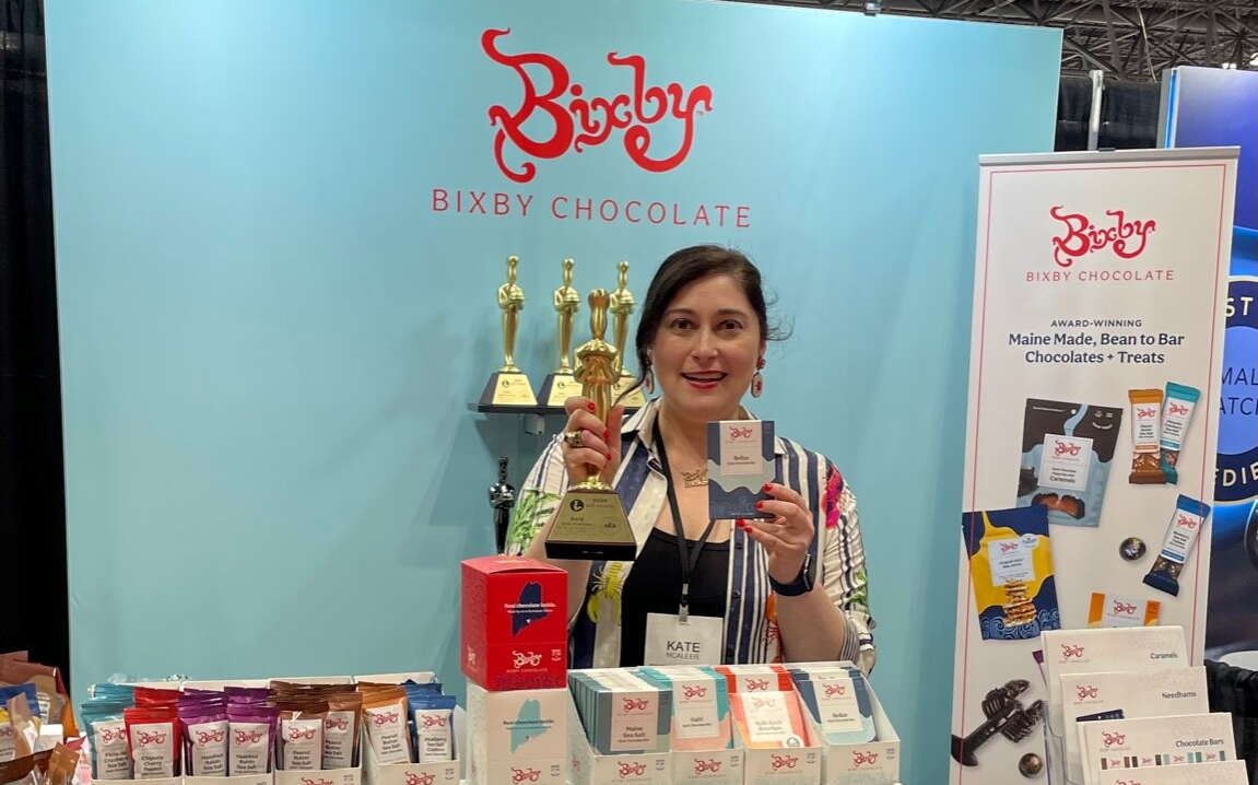 Kate McAleer of Bixby Chocolate at a trade show.