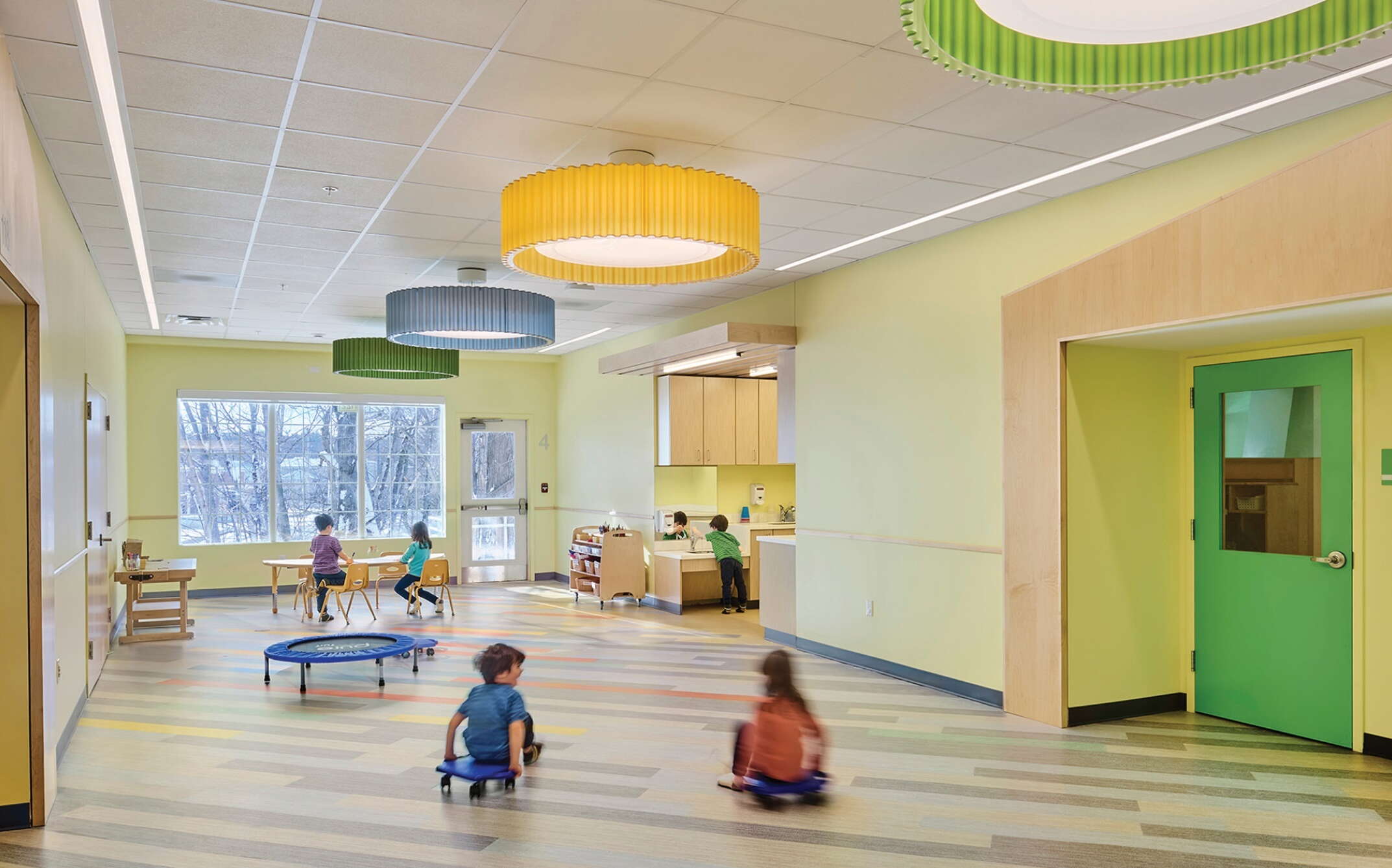 Sweatt-Winter's large corridor has lots of light.