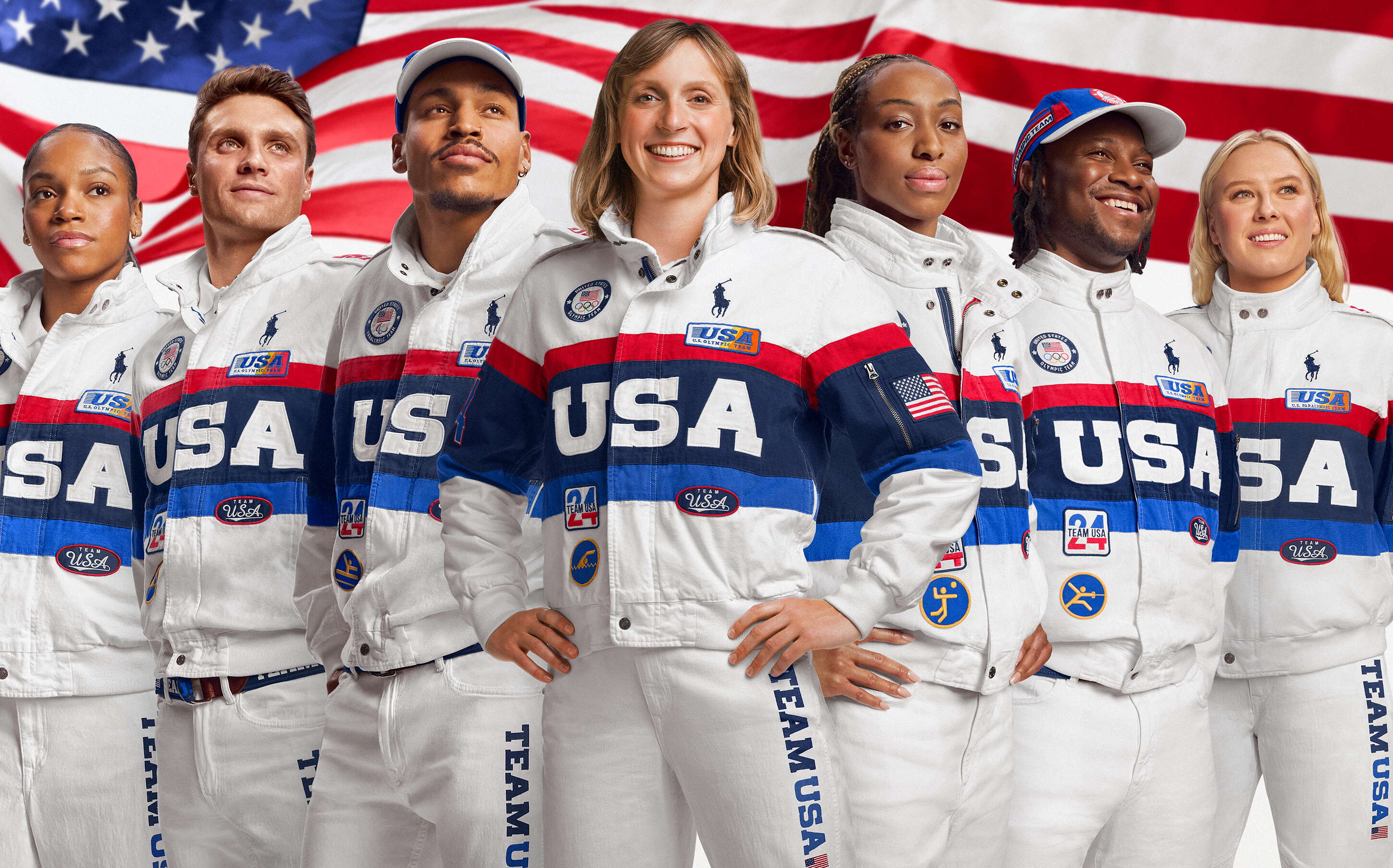 White outfits with USA written on the front.