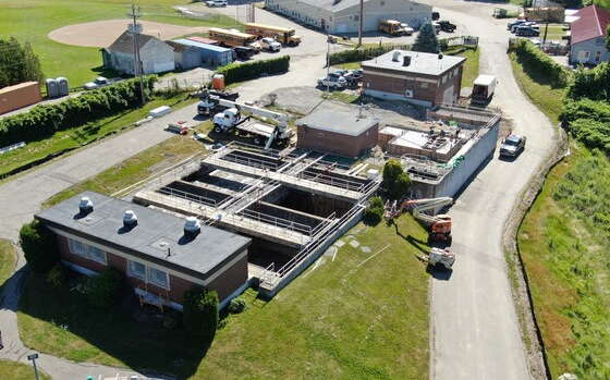 An aerial view shows the Camden wastewater plant.