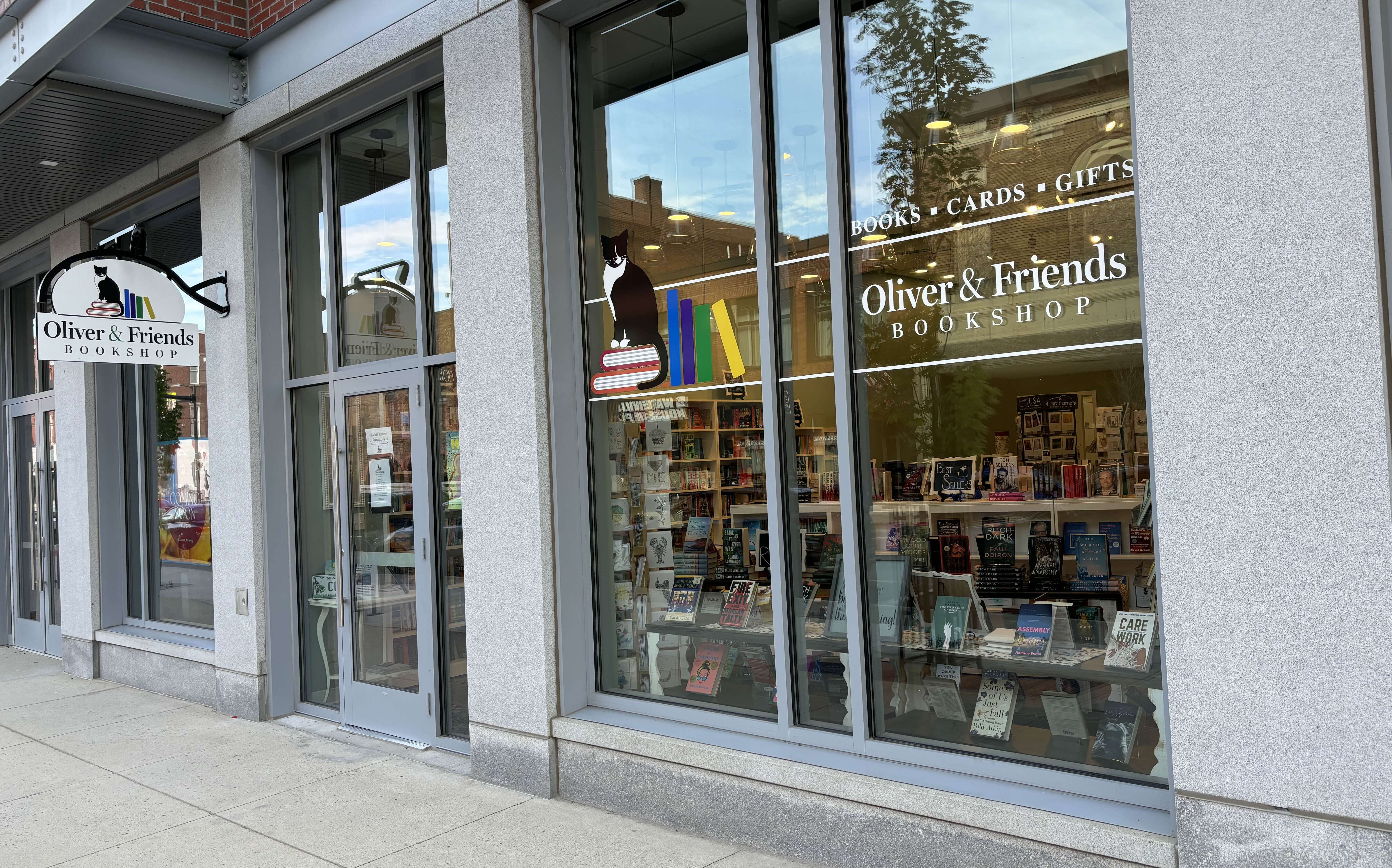 The exterior of a bookstore in Waterville.