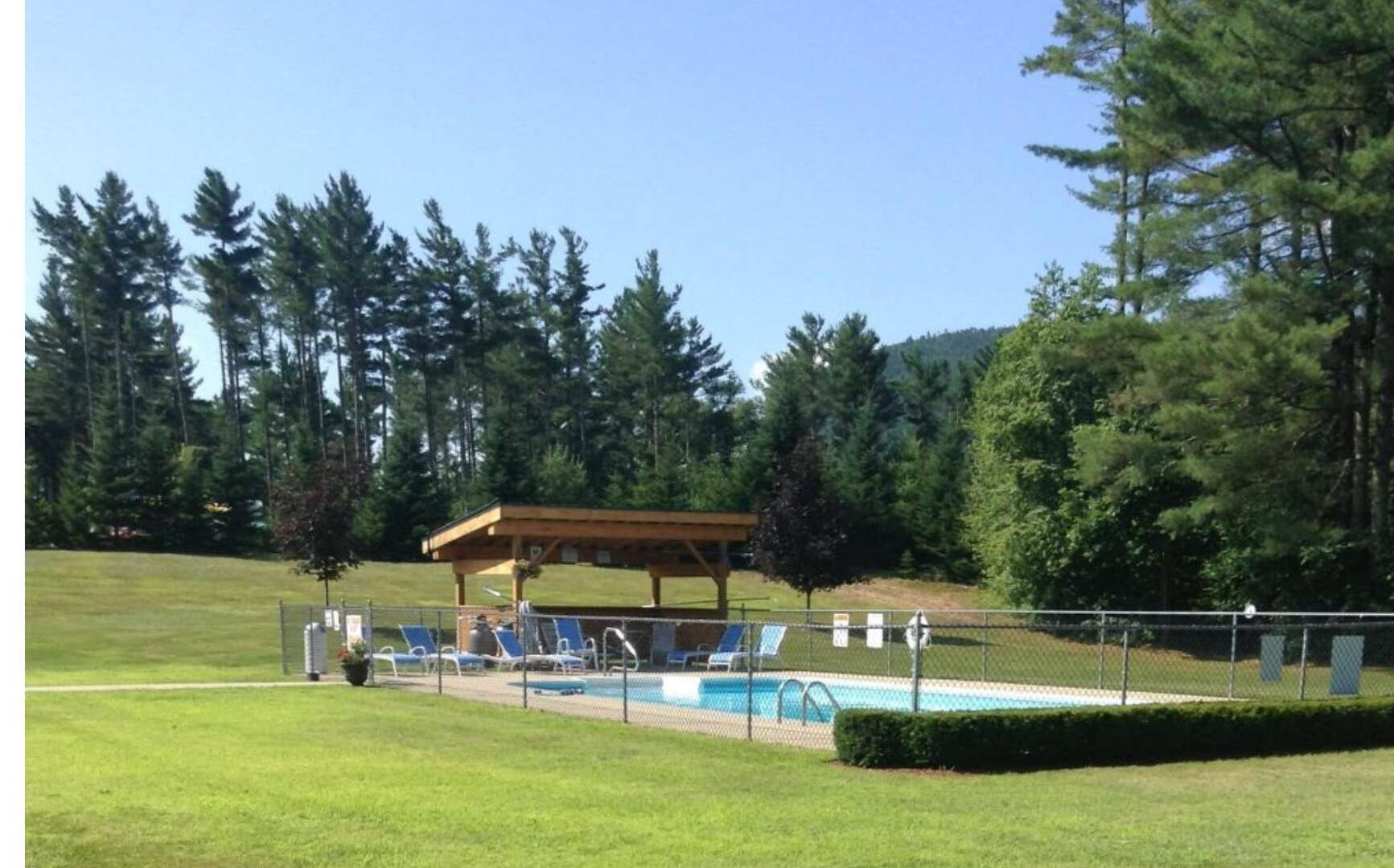 The campground includes a pool.