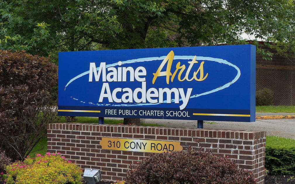 The Maine Arts Academy front sign.