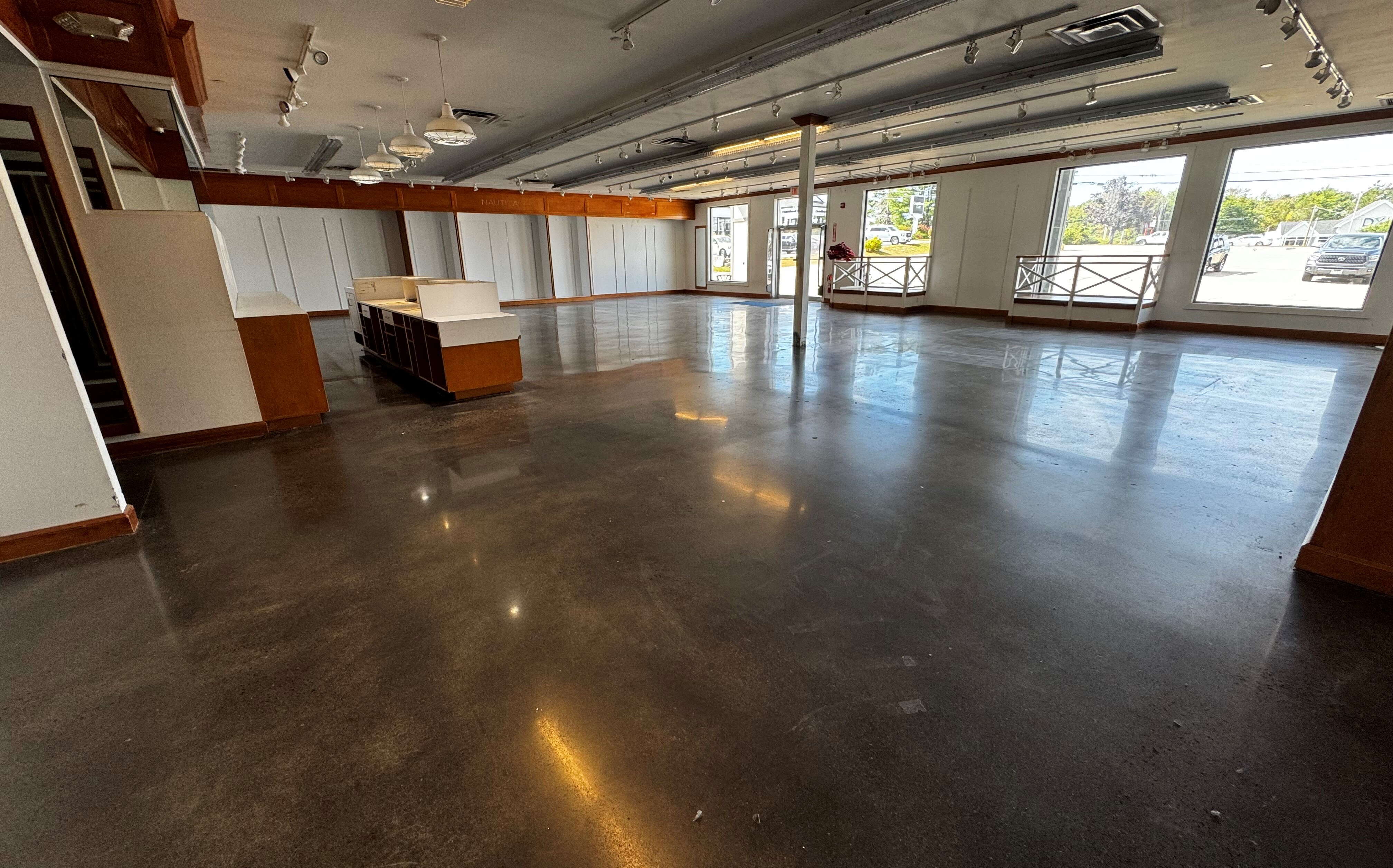 The interior of a retail space at a shopping center.