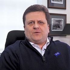 close-up of man at a desk