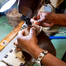 Shoes being made