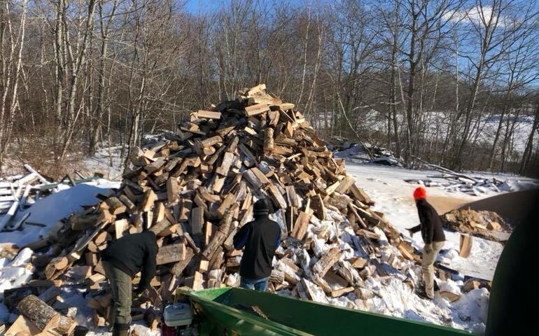 Woodshed volunteers in winter