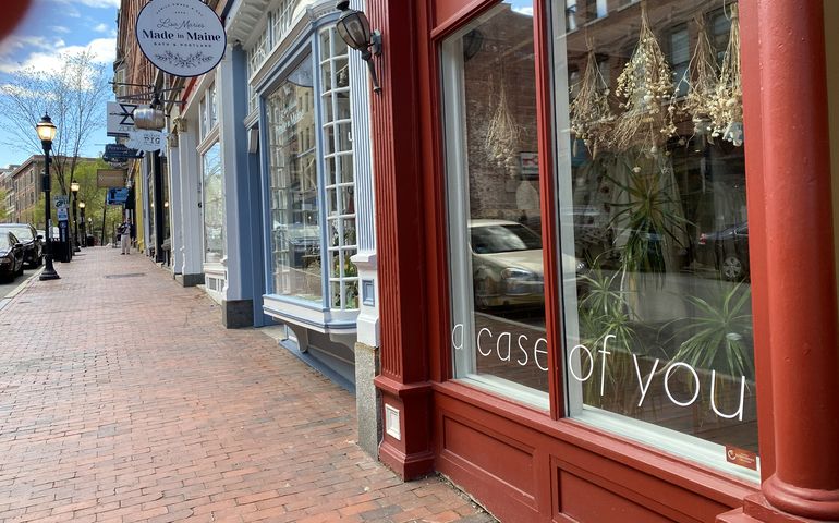 Storefronts in downtown Portland