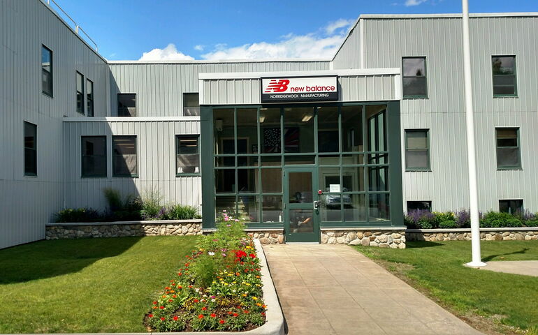 New Balance building entrance in Norridgewock exterior 