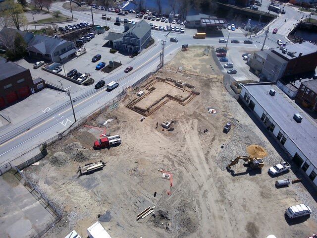 aerial of construction site