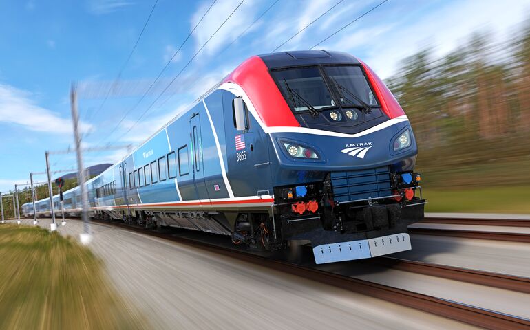 rendering of train going fast