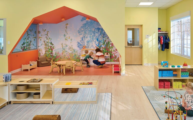 Sweatt-Winter's classroom has a colorful niche in the back.