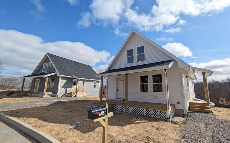 Two homes are under construction in South Portland.