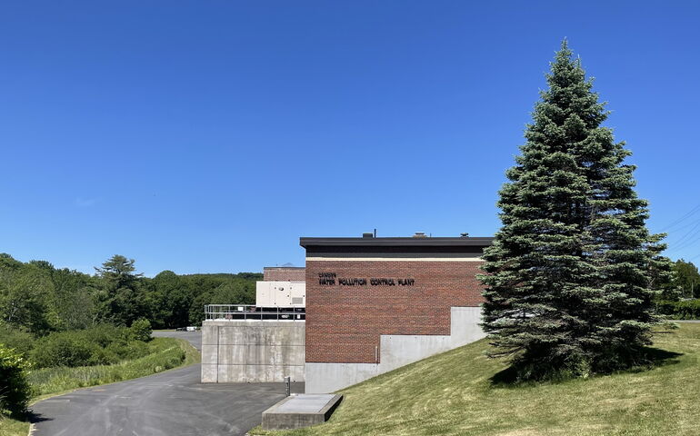 A driveway leads to the Camden wastewater plant.