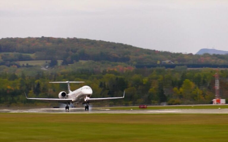 A plane is on a runway.